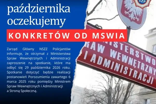 NSZZ Policjantów wzywa MSWiA: 29 października oczekujemy konkretów