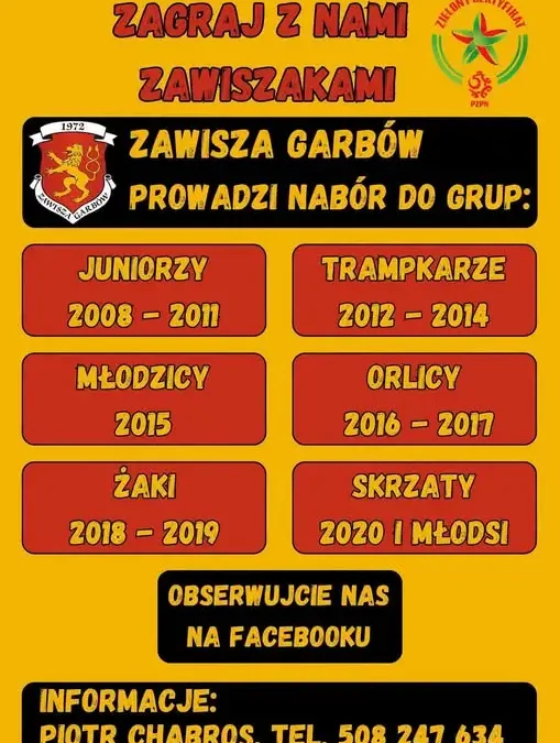 GTS Zawisza prowadzi stały nabór — dołącz do drużyny w każdej chwili