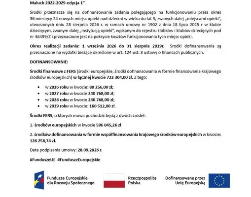 Gmina Garbów z unijnym wsparciem na klub malucha – 24 nowe miejsca opieki