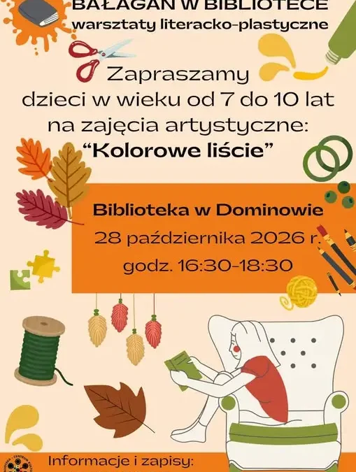 Bałagan w Bibliotece: warsztaty artystyczne dla dzieci w Dominowie