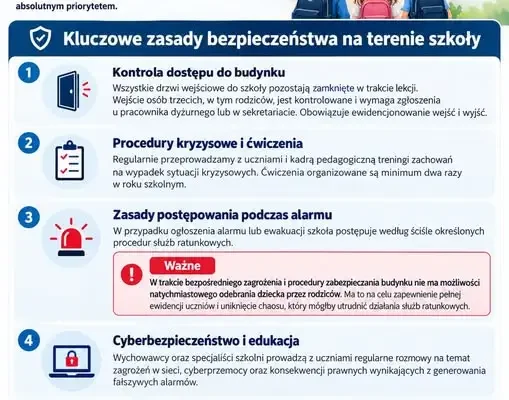 Nowe zasady bezpieczeństwa w szkołach. Rodzice nie odbiorą dziecka podczas alarmu