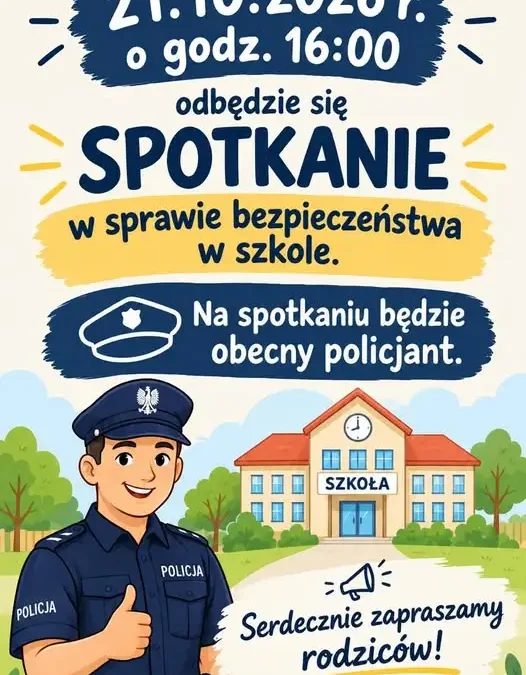 Spotkanie o bezpieczeństwie w Szkole Podstawowej im. Sejmu RP w Wólce