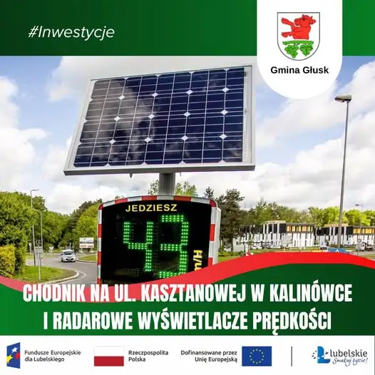 Gmina Głusk inwestuje w bezpieczeństwo: nowy chodnik i fotoradary