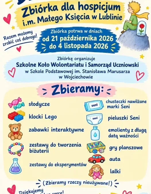 Zbiórka darów w Wojciechowie: słodycze, zabawki i pieluszki do 4 listopada