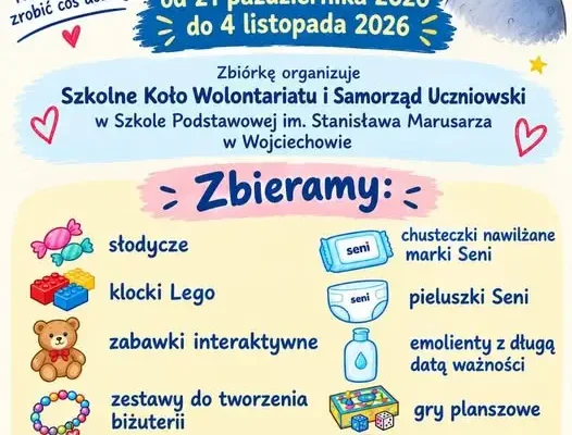 Wojciechów: szkolna zbiórka darów dla potrzebujących potrwa do 4 listopada