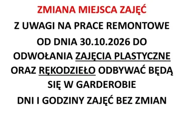 Bychawa: zajęcia plastyczne i rękodzieło przeniesione do garderoby